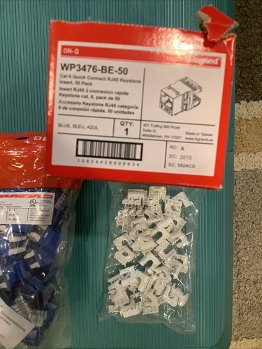 Legrand® ~ ON-Q Cat 6 QC RJ45 Keystone Connector • Blue • 50Pack • WP 3476-BE-50