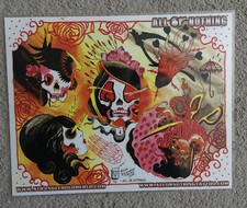 Tattoo Studio Shop Flash Single Tim McGrath Skulls, Heart Scissors 11"X17" Print