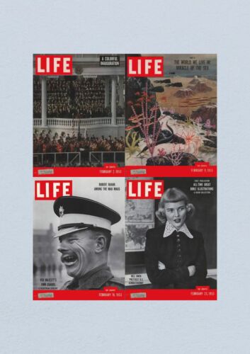 Life Magazine Lot of 4 Full Month of February 1953 2, 9, 16, 23 - Afbeelding 1 van 1