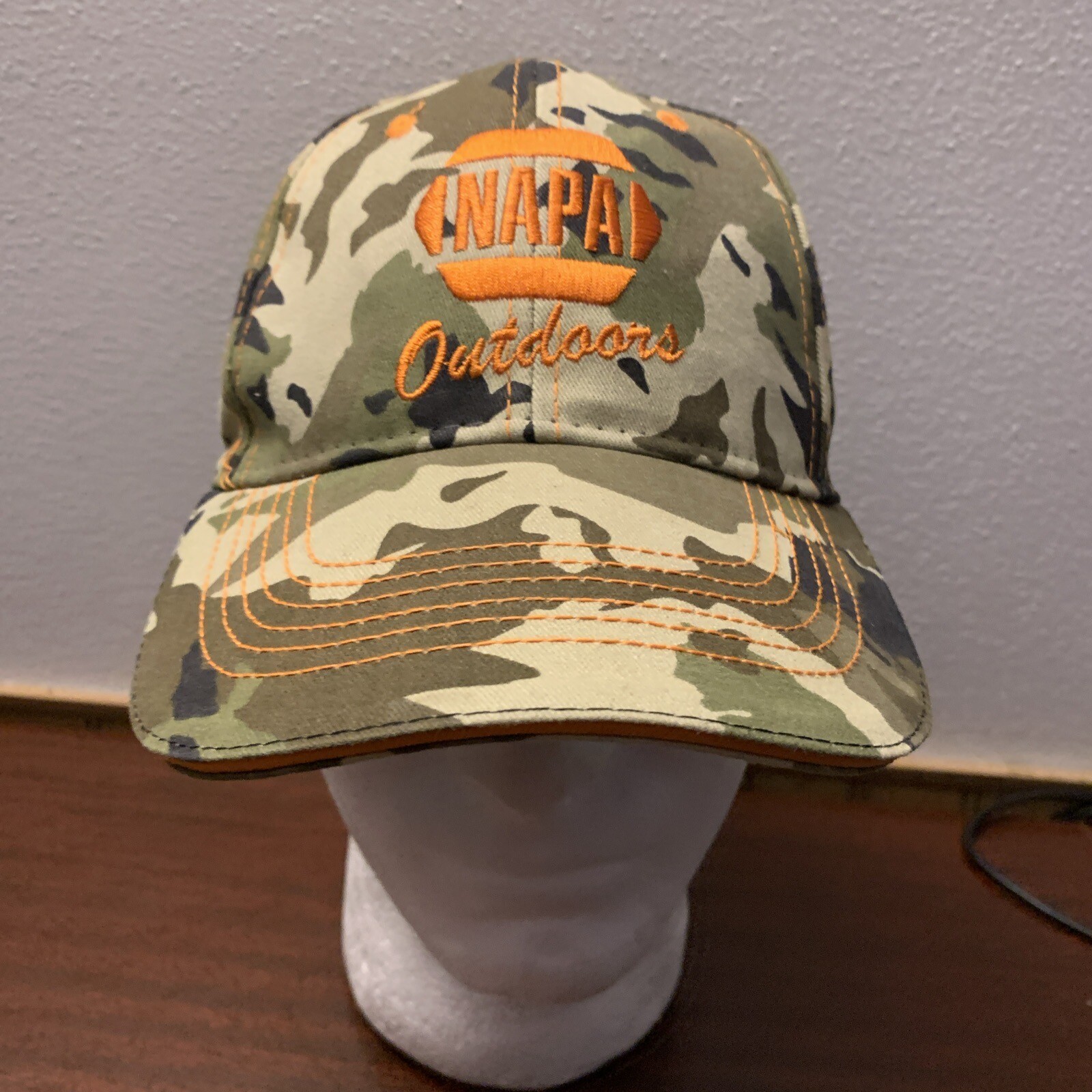 Napa Outdoors Camo Hat Adjustable Hook Loop 100 Cotton OSFM