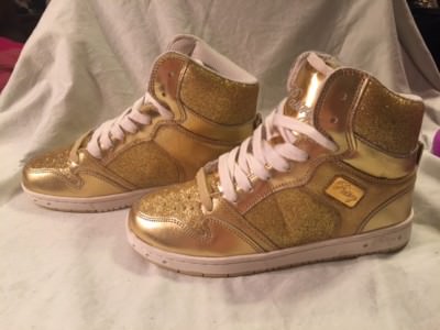 Dance Competition Pastry Glam Pie Glitter Women's Sneaker Gold Size NWOB  - Main Image