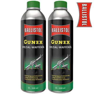 BALISTOL 2x Ballistol Gunex Spezial-Waffenöl Waffenpflege Reinigung Schmierung 500ml