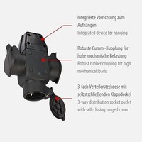 Gummikupplung IP44 Schwarz 16A Brennenstuhl Schutzkontakt Mit