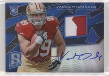 2013 Spectra Rookie Blue Signature Materials 42/49 Vance McDonald #239 Auto i6j