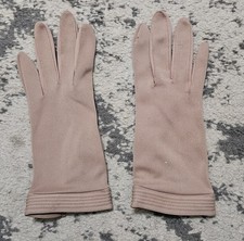 Vintage 1940s 1950s Light Cocoa Nylon Van Raalte Gloves One Size Fits All Retro