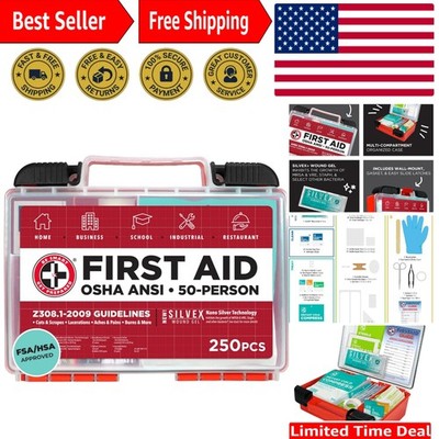 Comprehensive First Aid Kit - 50-Person Capacity, OSHA Certified Essentials
