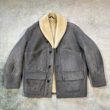 Giacca di agnello Chevignon Shearling taglia L grigia vintage made in France Paris