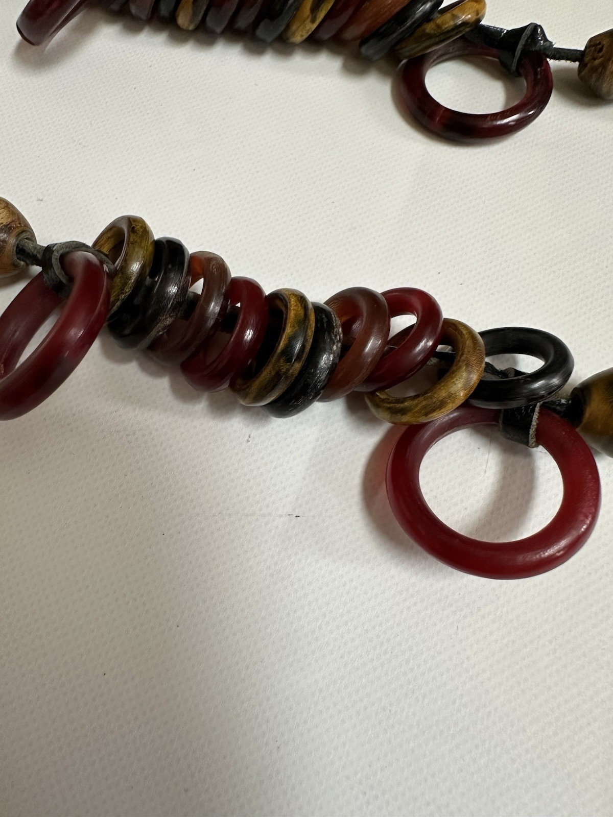 VINTAGE 3 Strand Bakelite Necklace On Leather 39’’ | eBay