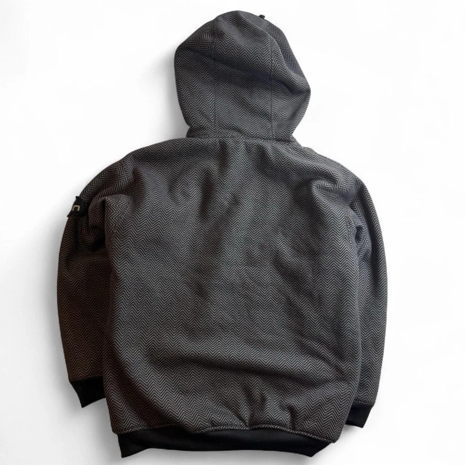 Y2K Kenpo Black Hooded Jacket Full Zip Sweater Men Size Large Volition Fur Lined - Image 2 of 4