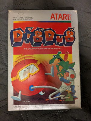 Atari Dig Dug Arcade Game for Atari 2600 w/ Box & Manual & Original Warranty