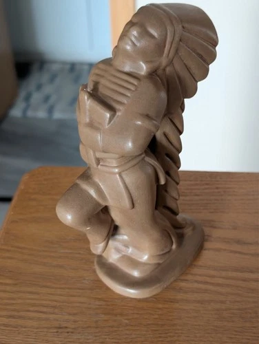 Frankoma Indian Chief dancing - medium brown matte finish