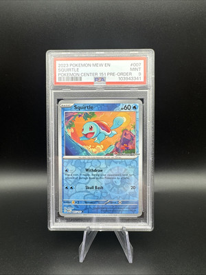 2023 POKEMON CENTER MEW EN STAMPED PROMO 007 SQUIRTLE 151 PRE
