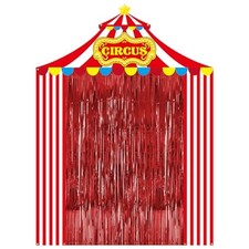 5 Pcs Carnival Circus Tent Decorations Set   Circus Theme with Tinsel Curtains