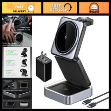 3-in-1 Wireless Charger Station for iPhone 17 16 15 14 13 12 Pro Max, AirPods, A
