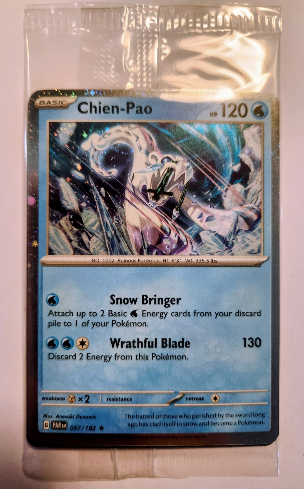 Pokémon Chien-Pao 57/182 Paradox Rift (Cosmos Holo) Sealed Knockout Box Promo