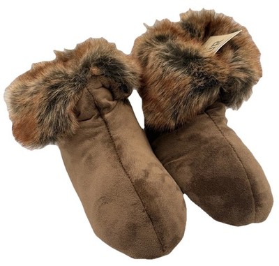 Restoration Hardware  Bedroom Slippers Faux Coyote FurBooties SIZE 5-7/ With Tag