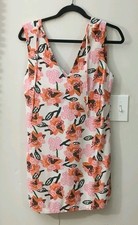 ASOS Women's US 4 Pink Butterfly Shift Dress Chiffon Ruffle Lined Zip