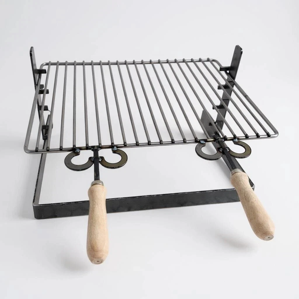 Grill Pan With Grate, With Support Base And Adjustable Height, 40x36 Cm