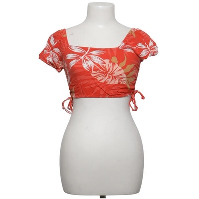 Roxy, Crop Top, Größe: XS, Rot/Weiß/Beige, Viskose, Blumen, Damen #aXV