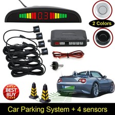 4 Parking Sensors LED Car Auto Backup Reverse Rear Radar System Alert Alarm Kit