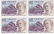 🦬Timbre France N°1846 en bloc de 4 - Luxe ** - Bussang - MNH** - 1975🦬