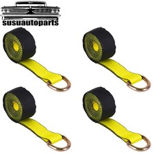4 Pack 12 Lasso Strap Tire Wheel Tie Down Flatbed Tow Truck Car Hauling Trailer