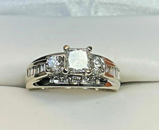 3 Ct Princess Lab Created Diamond Women's Engagement Ring 14K White Gold Finish