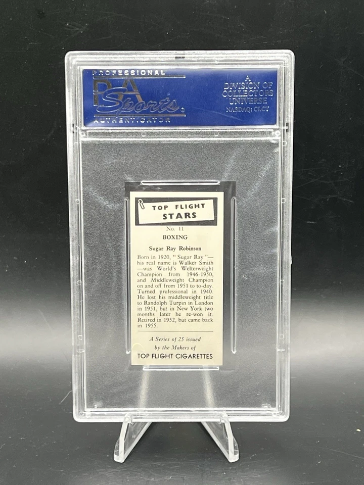 1959 Top Flight Stars Set-Break # 11 Sugar Ray Robinson PSA 5 - Image 2 of 2
