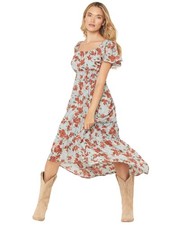 Wild Moss Women's Floral Print Ruffle Midi Dress - IMA5472-W1867