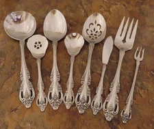 Oneida Brahms Set of 8 Serving Pieces Spoons Community Stainless Flatware Lot S