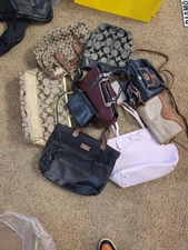 Bundle Lot of 10 Assorted Vintage Coach Dooney Katr Shoulder Bags-SOLD AS IS