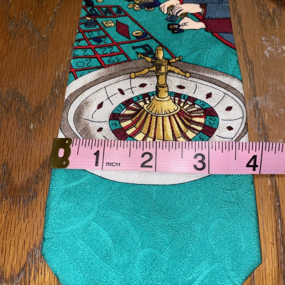 Corbata para hombre Carlo Palazzi Studio seda hecha a mano casino ruleta juego Foto 4 de 4