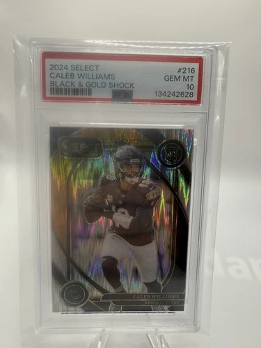 2024 Panini Select Club Level Caleb Williams Black & Gold Shock PSA 10 GEM Bears