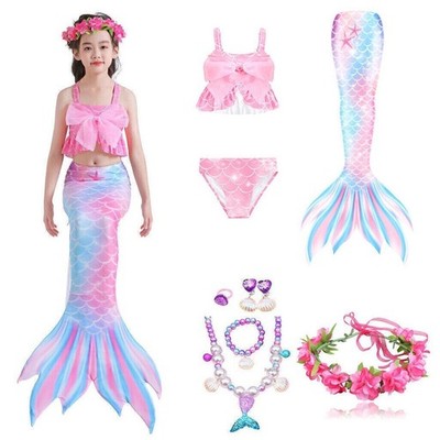 Mädchen Meerjungfrau Schwanz Swim Party Cosplay Kostüme Kinder Meerjungfrau E7R2