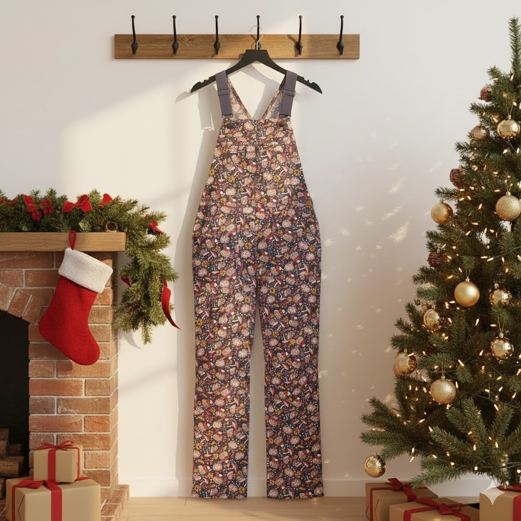 Women's Heirloom Gardening Bib Overalls Dusk Blue Fall Hedgehog XMAS SALE!