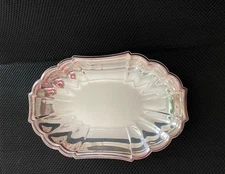 VTG NEW Gorham Heritage Silver Plate Tray Scalloped Oval Cranberry/Candy 8.5”