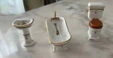 MINIATURE DOLLHOUSE1:12 SCALE REUTTER VICTORIAN ROSE 3-PCBATHROOM SET-1.768/3