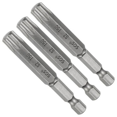 3pcs T50 Torx Head Screwdriver Bit 1/4'' Hex Shank 2.6'' (65mm) Long,Magnetic