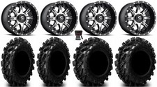 Fuel Nutz Black 14 Wheels 28 Swamp Lite Tires Polaris Sportsman