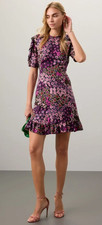 Kate Spade Pacific Petals Smocked Silk and Viscose Dress Size 6 MSRP 428