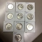 Lot of 10 Silver Kennedy Half Dollar 1964 - 90% Silver Lot Of 10 - AU +