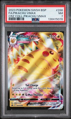 2023 POKEMON SWSH PROMO CROWN ZENITH COLLECTION #286 FULL ART/PIKACHU VMAX PSA 7