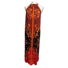 MSK Maxi Dress Womens M Multicolor Floral Halter Neck Boho Vacation Summer Party