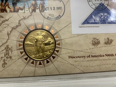 Official Discovery of America 500th Anniversary Coin and Stamp