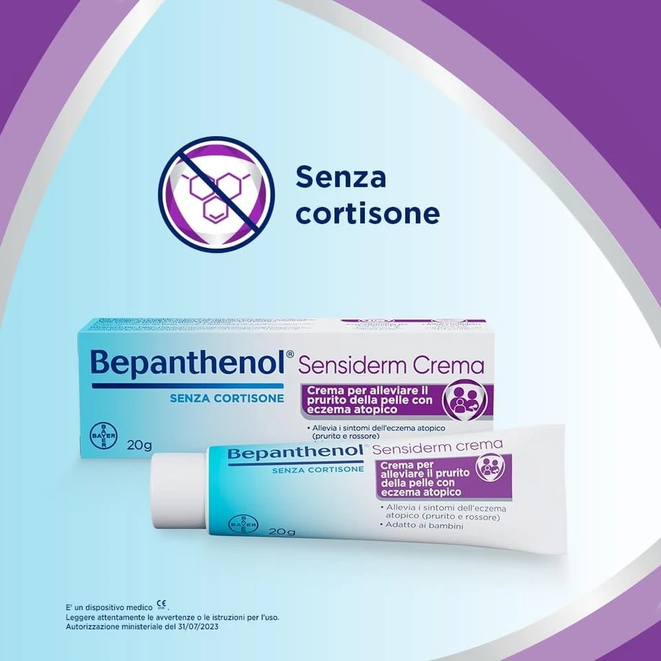 Bepanthenol Sensiderm Crema Idratante Corpo Viso e Mani, Crema Dermatite Atopica - Immagine 3 di 4