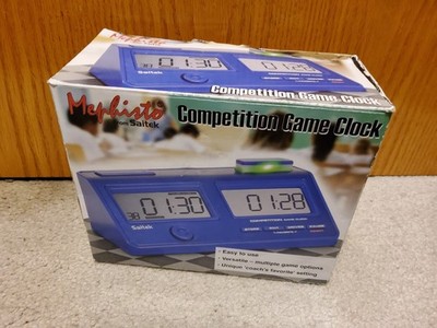 Saitek Mephisto Competition Pro Game Clock Chess Timer Blue - Tested Works Clean