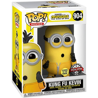 Funko POP! Minions KUNG FOO KEVIN #904 EXCLUSIVE GITD NEW +Protector Near Mint