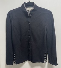 St. John Evening by Marie Gray Black Rhinestone Accents Jacket Size 6