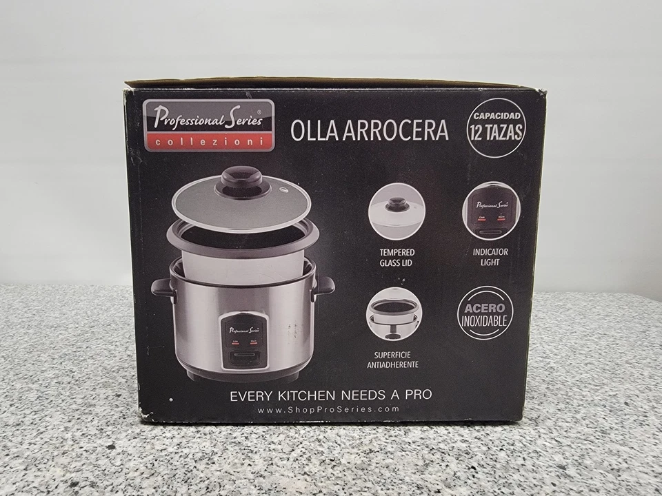 Professional Series 6-Cup Rice Cooker with Glass Lid Stainless Steel - Image 2 of 4