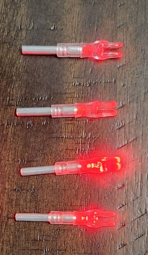  Lighted Archery Nocks Clear Red LED.
